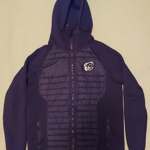 Levelwear Hatch Black Quilted Full Zip Puffer Jacket Hood Calgary Flames Size L